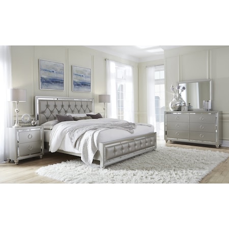 Global Furniture Usa Transitional Glam Mirrored Riley Silver Full Bed Group 2881